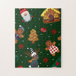 Puzzle Jolis gnomes en pain d'épice de Noël pour une fête