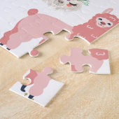 Puzzle Jolis Llamas roses et Cactus vert (Côté)