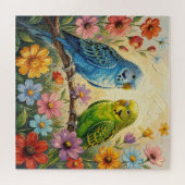 Puzzle Jolis perroquets bleus et verts (Horizontal)