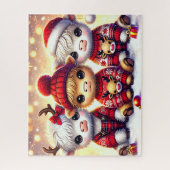 Puzzle Jolis vaches des Highlands de Noël (Vertical)