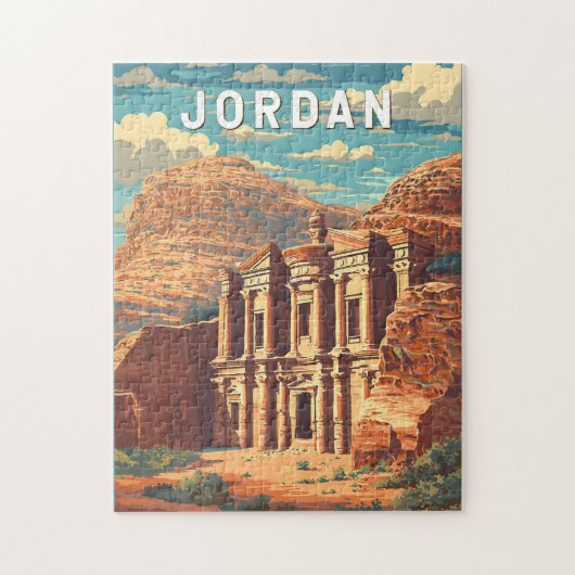 Puzzle Jordan Illustration Travel Art Vintage (Vertical)