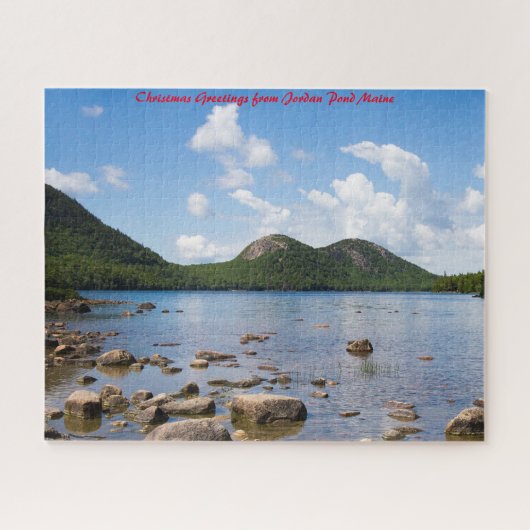 Puzzle Jordan Pond Maine. Vœux de Noël (Horizontal)