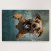 Puzzle Jouer Chien nager Design sous-marin (Horizontal)