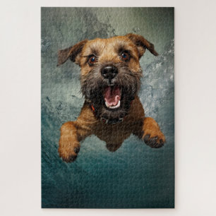 Puzzle Jouer Chien nager Design sous-marin