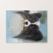 Puzzle Jouet Papillon mignonne Chien espagnol à l'quai (Horizontal)