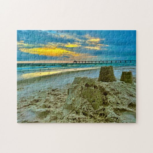 Puzzle jouets, jeux, châteaux de sable sur la plage (Horizontal)