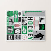 Puzzle Joueur à bascule pour éléments de hockey vert (Horizontal)