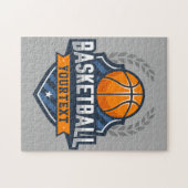 Puzzle Joueur de basket AJOUTER LE NOM Varsity School Tea (Horizontal)