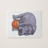 Puzzle Joueur de basket-ball hippo (Horizontal)