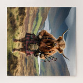 Puzzle Joueur de cornemuse Vache des Highlands,  (Horizontal)