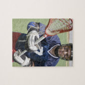 Puzzle Joueur de crosse sérieux tenant la crosse (Horizontal)