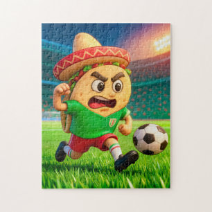 Puzzle Joueur de football mexicain en taco courant à trav