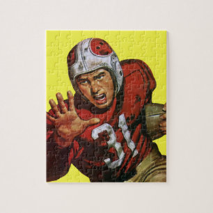 Puzzle Joueur de football sportif vintage tournant en arr
