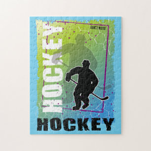Puzzle Joueur de hockey Abstrait coloré