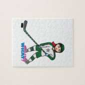 Puzzle Joueur de hockey léger/rouge (Horizontal)