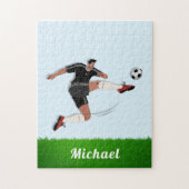 Puzzle Joueur de soccer du garçon Nom Athlète Sport Thème (Vertical)