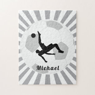 Puzzle Joueur de soccer Trick Grey Sunlight Ball Kids Nom