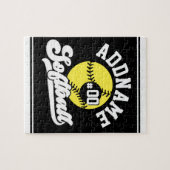 Puzzle Joueur de softball personnalisé AJOUTER LE NOM Équ (Horizontal)