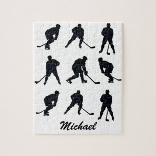 Puzzle Joueur moderne de hockey sur glace tendance Nom pe