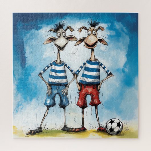 Puzzle Joueurs amusants de football animal (Vertical)