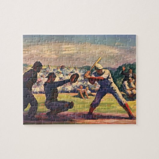 Puzzle Joueurs de baseball vintages dans un jeu (Horizontal)