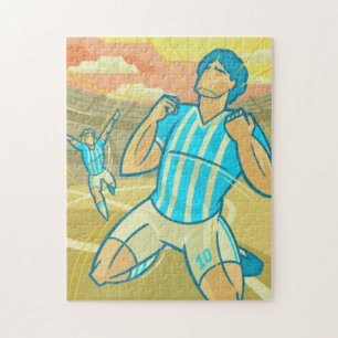 Puzzle Joueurs de soccer et champions du stade Retro Spor