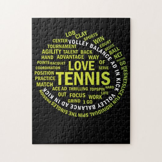 Puzzle Joueurs de Tennis Ball Word Cloud Cool (Vertical)