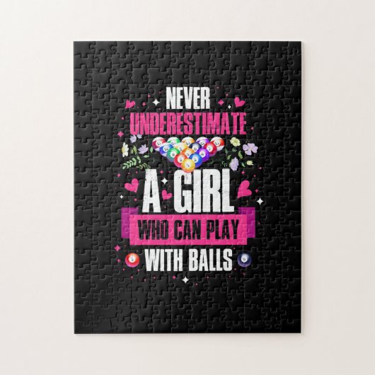 Puzzle Joueuse de billard Cette fille peut jouer billard (Vertical)