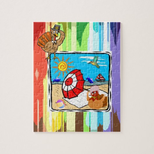 Puzzle Jour de bon thanksgiving Jigsaw Puzzle, Beach Turq (Vertical)