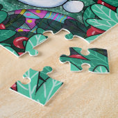 Puzzle Jour de Pâques Lapin Mignon Serrant un Œuf Décoré (Côté)