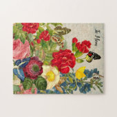 Puzzle Jour des mères Jardin oeillets papillons Rose (Horizontal)