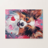 Puzzle Jour des Valentines, chien de papillon (Horizontal)