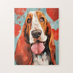 Puzzle Jour des Valentines de Basset Hound