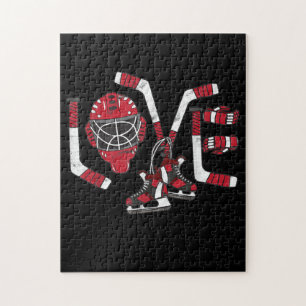 Puzzle Jour des Valentines de hockey sur glace Aimer mign