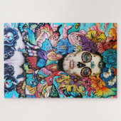 Puzzle Jour du crâne floral mort (Horizontal)