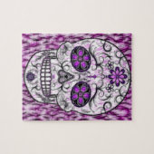 Puzzle Jour du crâne mort de sucre - rose et du pourpre (Horizontal)