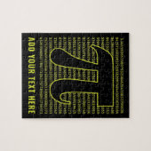 Puzzle Jour Joyeux Pi Noir Et Jaune 3.14 (Horizontal)
