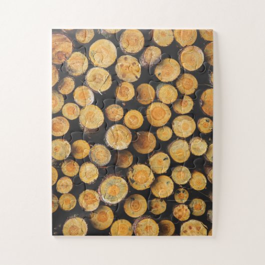 Puzzle Journaux d'arbre en bois coupé empilé (Vertical)