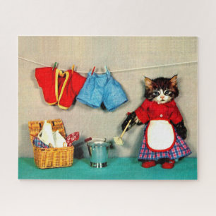 Puzzle journée de lessive pour tabby kitten