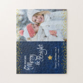 Puzzle Jours Joyeux Photo Fête de Noël Script Lumineux (Vertical)