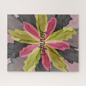 Puzzle Joy, Pink Green Anthracite Imaginaire Nom de la fl (Horizontal)