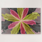 Puzzle Joy, Vert rose Anthracite Imaginaire Fleur Fractal (Horizontal)