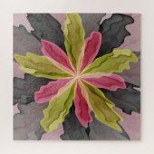 Puzzle Joy, Vert rose Anthracite Imaginaire Fleur Fractal (Horizontal)