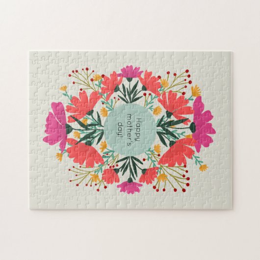 Puzzle Joyeuse fête de la mère fleurie (Horizontal)
