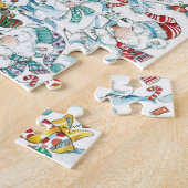 Puzzle Joyeuse fête de Noël ours polaire pingouin dessin  (Côté)