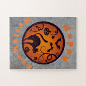 Puzzle Joyeuse lanterne d'Halloween araignées et chauves- (Horizontal)