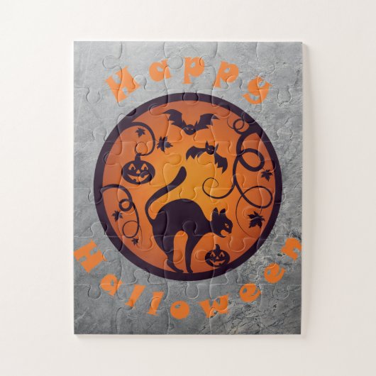 Puzzle Joyeuse lanterne d'Halloween araignées et chauves- (Vertical)