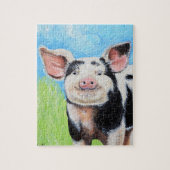 Puzzle Joyeuse peinture de petit cochon (Vertical)