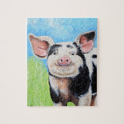 Puzzle Joyeuse peinture de petit cochon (Vertical)