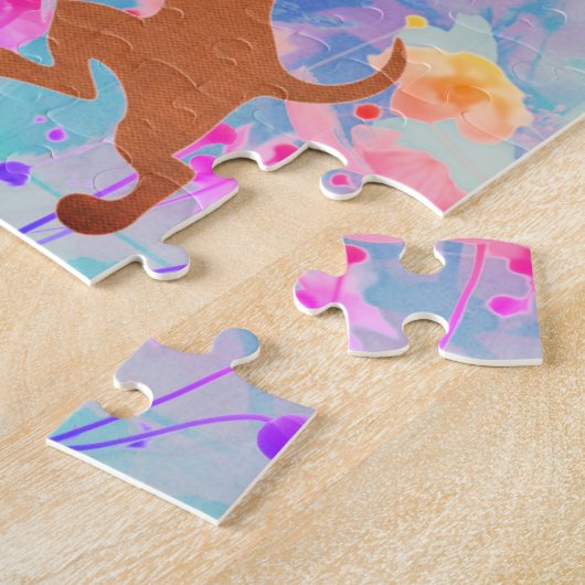 Puzzle Joyeuse retraite mignonne Dancing Dog Jumping avec (Côté)